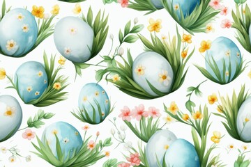 Wall Mural - A Bunch of Eggs Sitting in the Grass