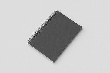 Canvas Print - Black spiral notebook mockup.