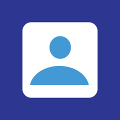 Poster - User icon in trendy flat style isolated on blue background. Vector illustration. resources graphic element design. Vector illustration with a technology theme