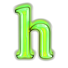 Glowing green symbol. letter h