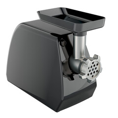 Poster - Black Electric Meat Grinder, Meat Mincer. 3D rendering isolated on transparent background