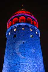 Wall Mural - Galata Tower night lights, Istanbul Turkey