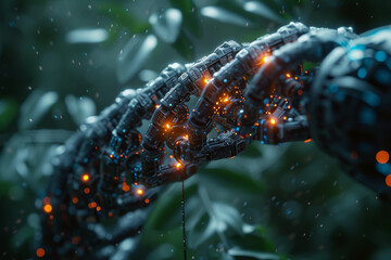 Poster - automated gene editing technology targeting specific sequences for precise modifications. concept of