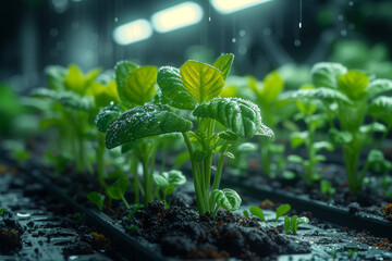 Poster - A biotech startup developing innovative solutions for sustainable food production. Concept of agtech entrepreneurship. Generative Ai.