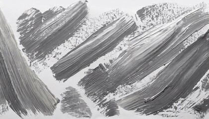 Wall Mural - black paint brush stroke on white paper texture background, abstract art painting