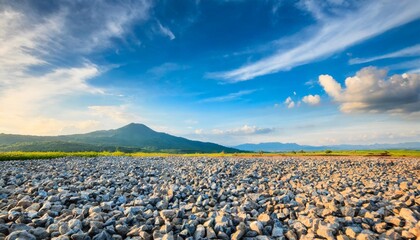 Wall Mural - blue sky and gravel ground