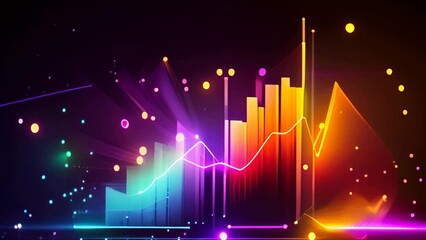 Poster - Colorful Abstract Background With Lines and Dots Generative AI