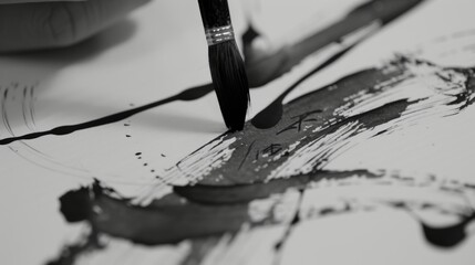 Poster - A solitary pen sketches intricate lines on a blank canvas, the monochrome paintbrush waiting patiently for its turn to bring color to life
