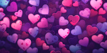 Pink Purple Background With Hearts