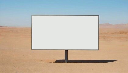 A blank billboard in a desert mockup empty ,  Empty space for text. Isolated white screen. Mockup for advertising banners created with generative ai