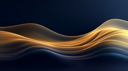 Poster - Gold and navy blue waves abstract luxury background Ai Generative