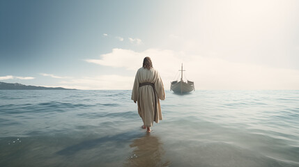 Jesus walking on the sea biblical story