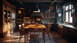 © BraveSpirit - Elegant rustic kitchen interior with vintage wood design and homely warmth