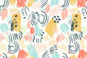 abstract seamless tile wallpaper pattern, hand-drawn style