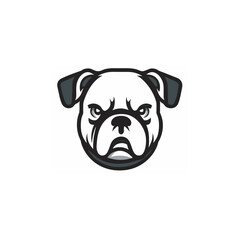 Wall Mural - Black dog's head,dog head logo design
