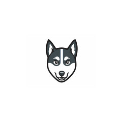 Wall Mural - Black dog's head,dog head logo design