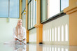 © maya1313 - Ramadan, quran, The image of an Asian Muslim woman in the Islamic religion in hijab in cream color. reading the Quran and having a happy Staying in a beautiful mosque, Arabic word Holy Al Quran.