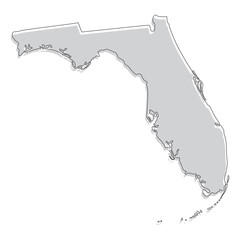 Sticker - Florida state map. Map of the U.S. state of Florida