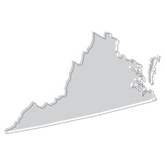 Wall Mural - Virginia state map. Map of the U.S. state of Virginia.