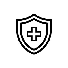 Wall Mural - shield with cross icon