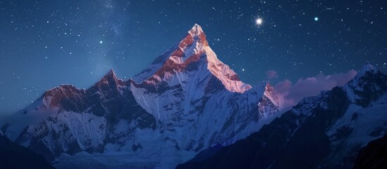 Poster - Majestic snow-covered mountain peak in the peaceful wilderness