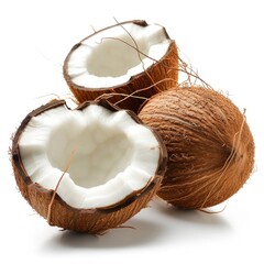 Sticker - coconut on white background