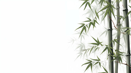  Painting of auspicious bamboo trees on a white background.
