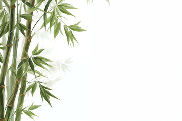  Painting of auspicious bamboo trees on a white background.
