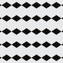 Poster - abstract seamless repeatable light grey rhombus pattern on black.