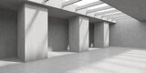 Fototapeta  - Abstract empty concrete interior. Minimalistic dark room design template
