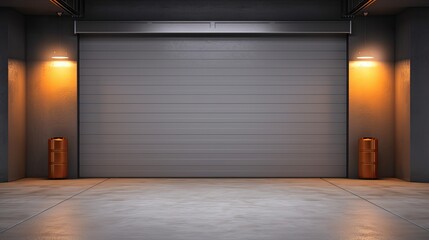 Wall Mural - Smart garage door openers for remote access, solid color background