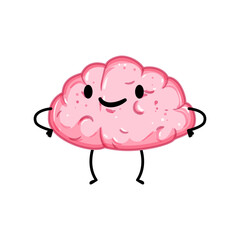 Canvas Print - smhappy brain character cartoon vector illustration