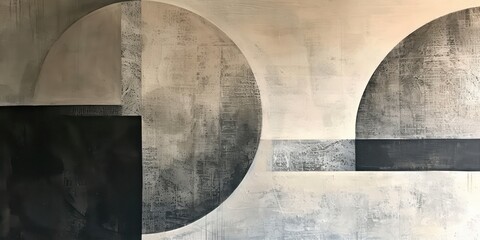 Canvas Print - Vintage  charcoal painting circular style, with delicate hues blending in circular formations.