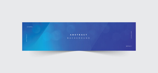 Wall Mural - Modern abstract bokeh background blue linkedin banner template