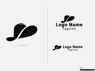 Gentleman hat logo design. Western hat logo. Cowboy icon. Business hat. Hat logo. Black color. Gentleman logo. Fashion. Creative. 