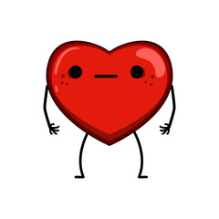 Sticker - retro heart character cartoon vector illustration