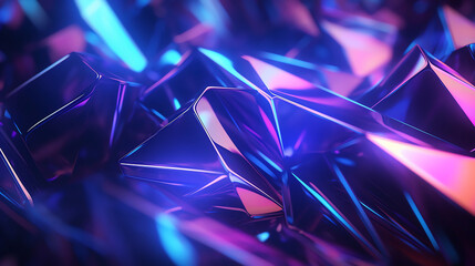 Holographic abstract 3D shapes background picture material