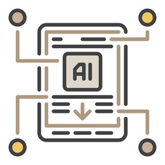 Poster - Smart Phone and AI vector Artificial Intelligence Smartphone colored icon or design element