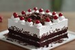 cubic black chocolate forest cake