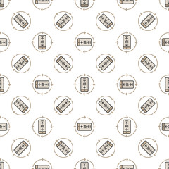 Poster - AI Phone with Arrows vector Artificial Intelligence colored seamless pattern