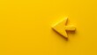 Arrow made of plasticine on yellow background. Direction symbol