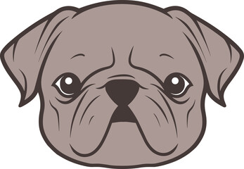 Bulldog design clipart design illustration