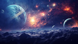 Fototapeta Sport - Universe scene with planets