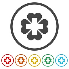 Sticker - Healthcare Medical Logo. Set icons in color circle buttons