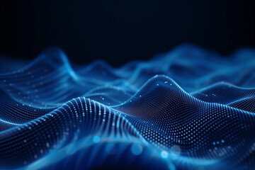 Abstract blue wavy tech background