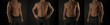 © filins - Set of four images strong athletic man on black background
