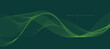 Abstract vector background with smooth color wave. Smoke wavy lines. Vector dark green waves background	