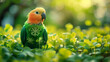 Parrot on green background for St. Patrick's Day Festivities.