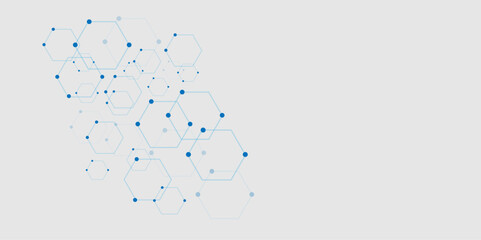 Blue pattern background with technological and elegant feeling. Background of hexagon geometric blue pattern. healthcare medical and technology background