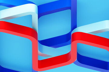 Poster - 3d illustration of a  colorful   stripes . Geometric stripes similar to waves. Abstract  crossing lines pattern